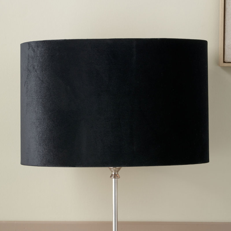 Aimon 16cm H Velvet Drum Lamp Shade ( Uno ) in Black