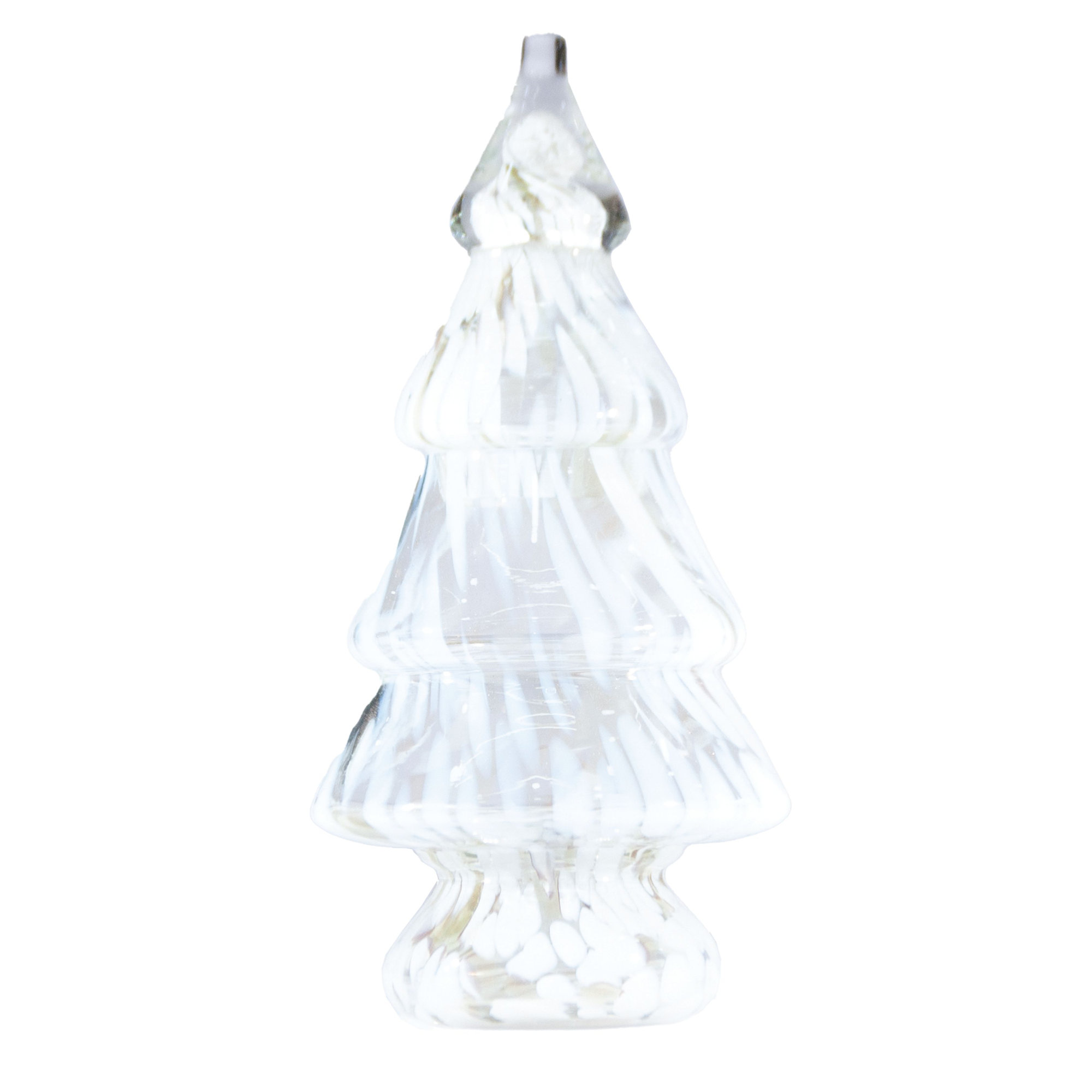 Festive Confetti Glass Christmas Tree Shaped Jar With Lid, Clear
