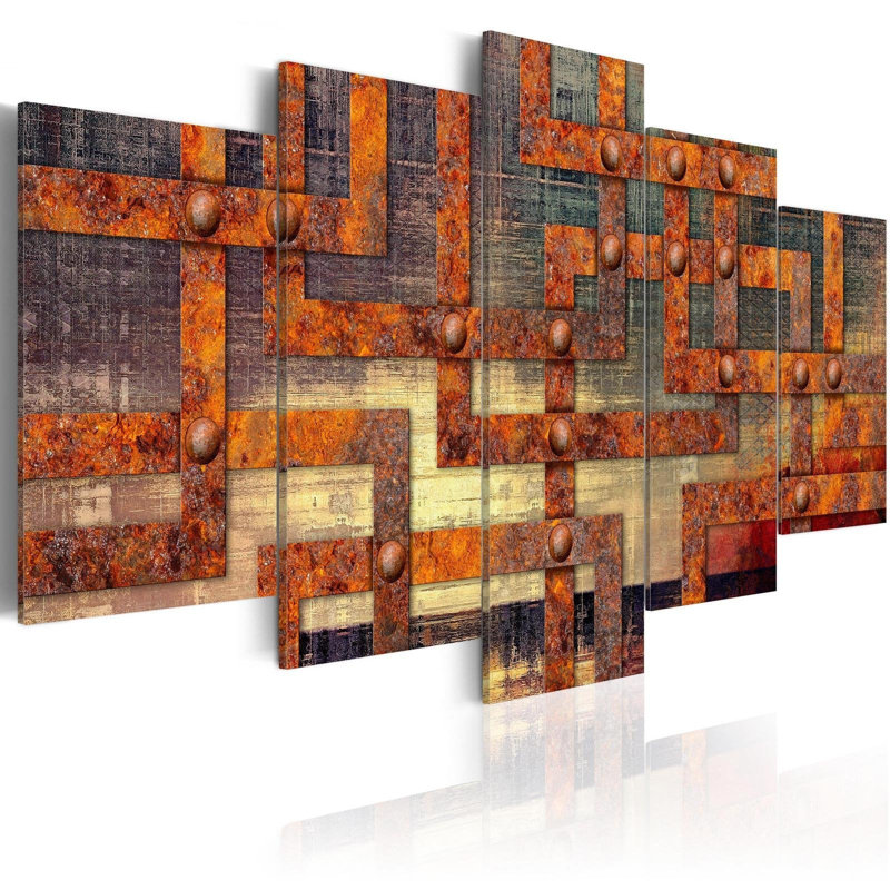 Metal Maze - 5 pièces, impression sur toile tendue, H 20 po x l 40 po x P 1 po