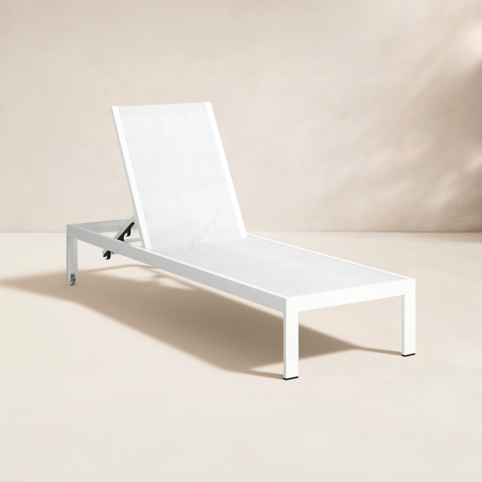 Aynura 25" Patio Chaise Lounge, White