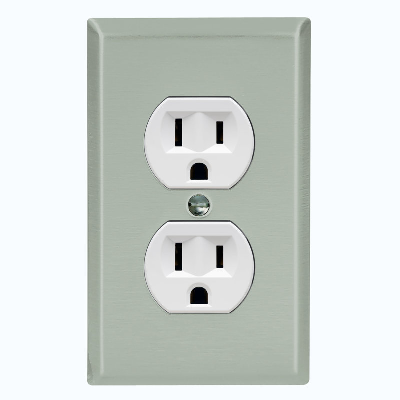 No Subject 1 - Gang Duplex Outlet Standard Wall Plate, Light  Green
