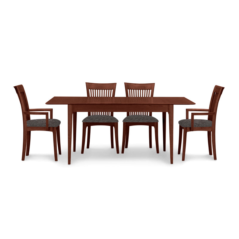 Ensemble de salle à manger 5 pièces Sarah, Cognac Cerise, Tissu ardoise (M10245), H 30 po x l 48 po x P 36 po