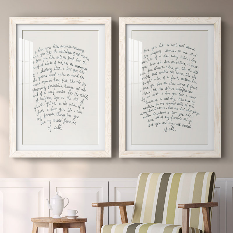 Lettre à un amoureux I - reproduction encadrée de qualité supérieure - prête à être accrochée, Toile avec cadre blanc
