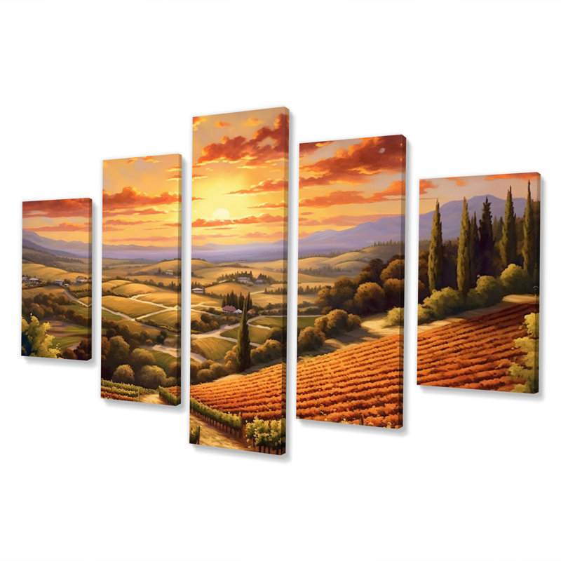 Dazey - campagne imprimée sur toile - 5 panneaux