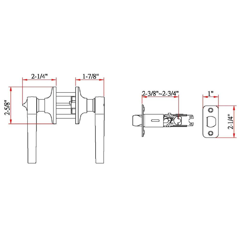 Scroll Privacy Bed/Bath Door Lever, Satin Nickel, 2-Way Latch