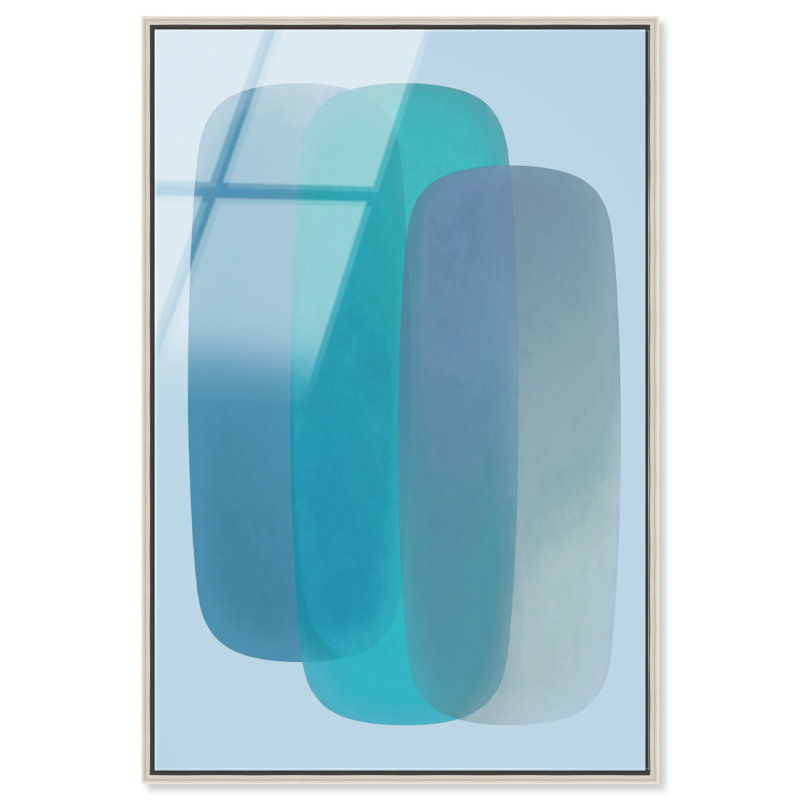 Teal Gradients Print by Oliver Gal, 16"H x 11"W, Silver Floater Frame