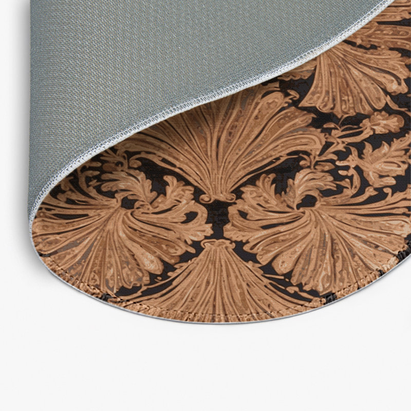 French Brown Indoor and Outdoor Area Rug, Round 5'