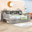 Multifunctional Wooden Daybed with Built-in Desk, Side Storage Shelves and Drawers-1302649857-1305390250
