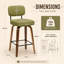 Tabouret de bar pivotant rembourré Hesson, hauteur du siège 29,5 po, structure en bois (ensemble de 2)-835608389-835608390