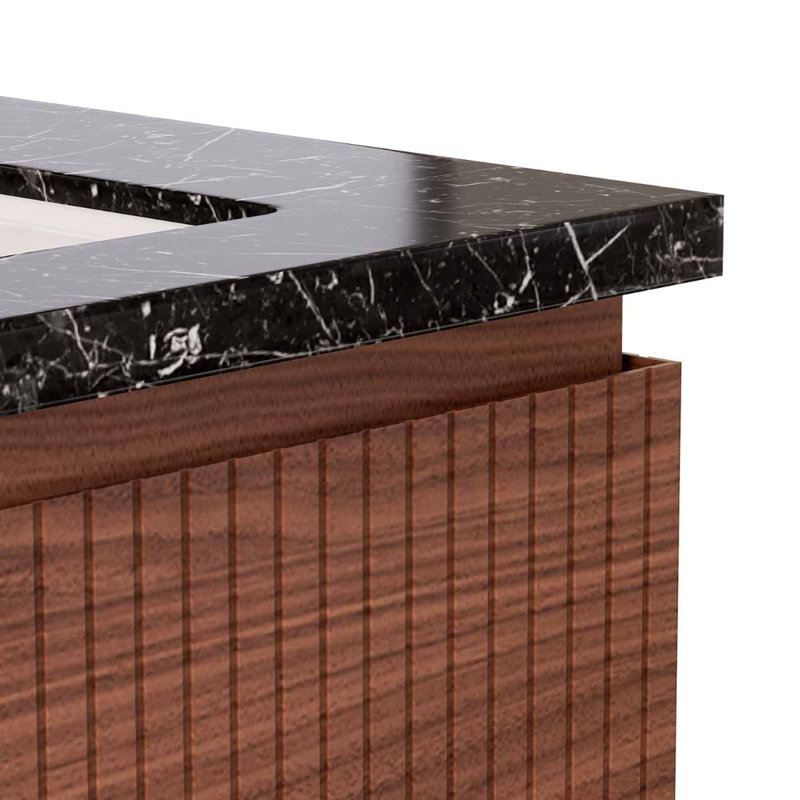 Melrose Single Vanity, 30", Black, Walnut