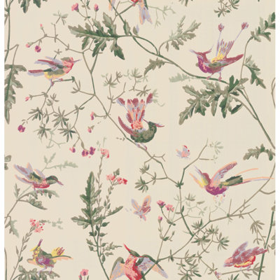Anthology Hummingbirds Floral Wallpaper Roll