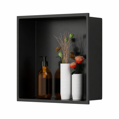 Puro Matte Black 12 In. W X 12 In. H X 4 In. D Shower Niche
