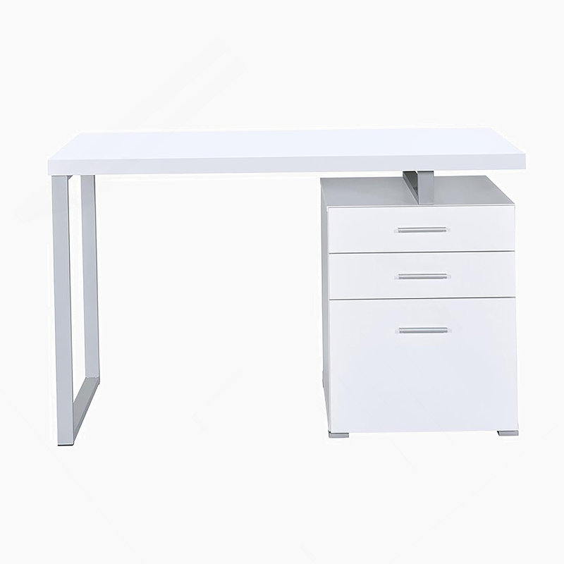Bureau d'écriture avec 3 tiroirs en blanc