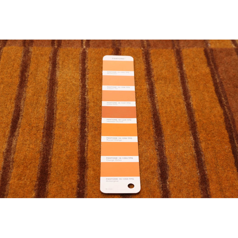Tapis orange noué à la main 11 pi 7 po x 14 pi 7 po