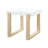 Rectangular End Table With Sled Base White High Gloss And Natural