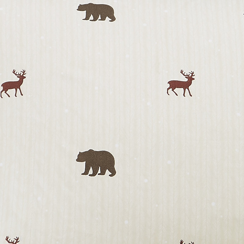 Printed Holiday 4Pc Sheet Sets, Easy Care, Soft & Wrinkle-Resistant Holiday Bedding - Polar Bears & Reindeers, King