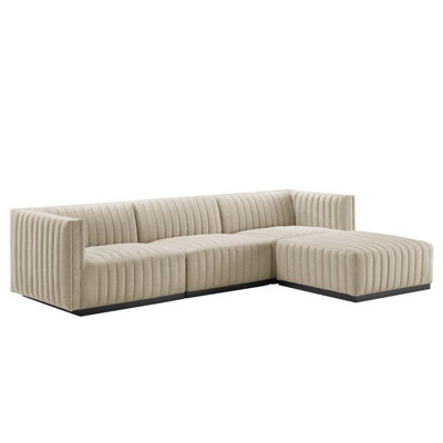 Conjure Channel Tufted Performance Velvet 4-Piece Sectional by Modway by Modway
