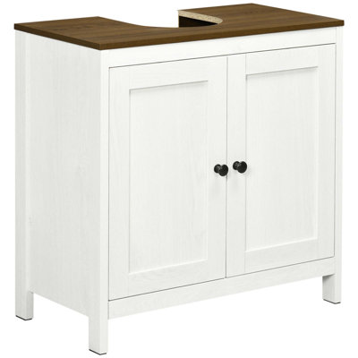 Under Sink Bathroom Cabinet With 2 Doors And Shelf, Pedestal Sink Bathroom Vanity Cabinet