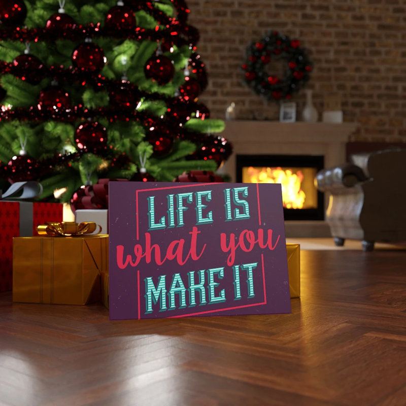 Art inspirant, impression sur toile, "Life is What You Make It", H 18 po x l 24 po