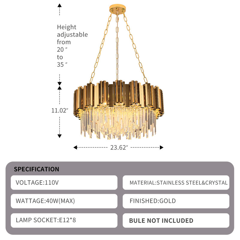 1 - Light Chandelier, Brass