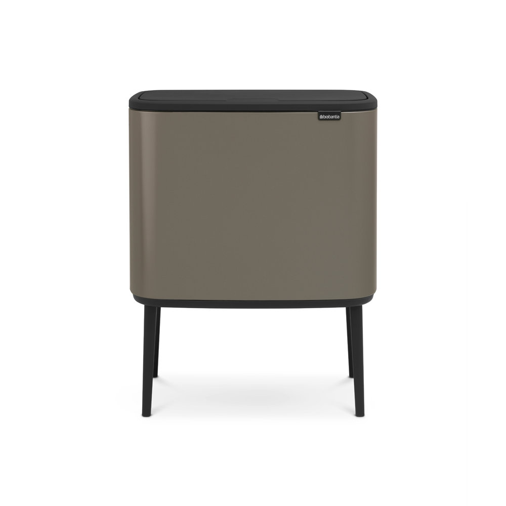 Brabantia Bo Touch 9gal Recycling Can, Platinum