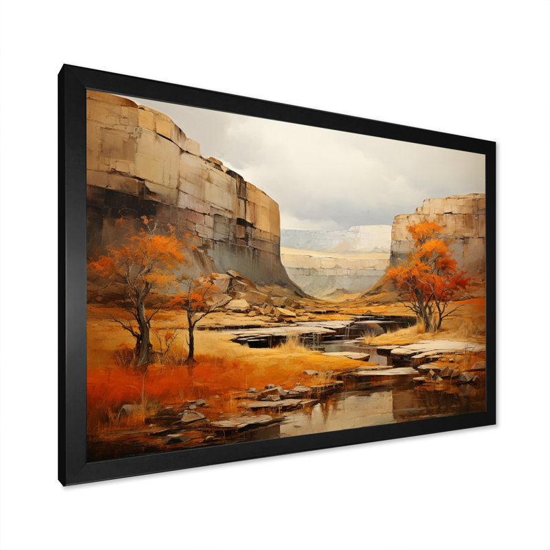 Bold Landscape Canyon Desert IV - Décoration murale Canyon, H 30 po x l 40 po x P 1,5 po, Cadre simple noir