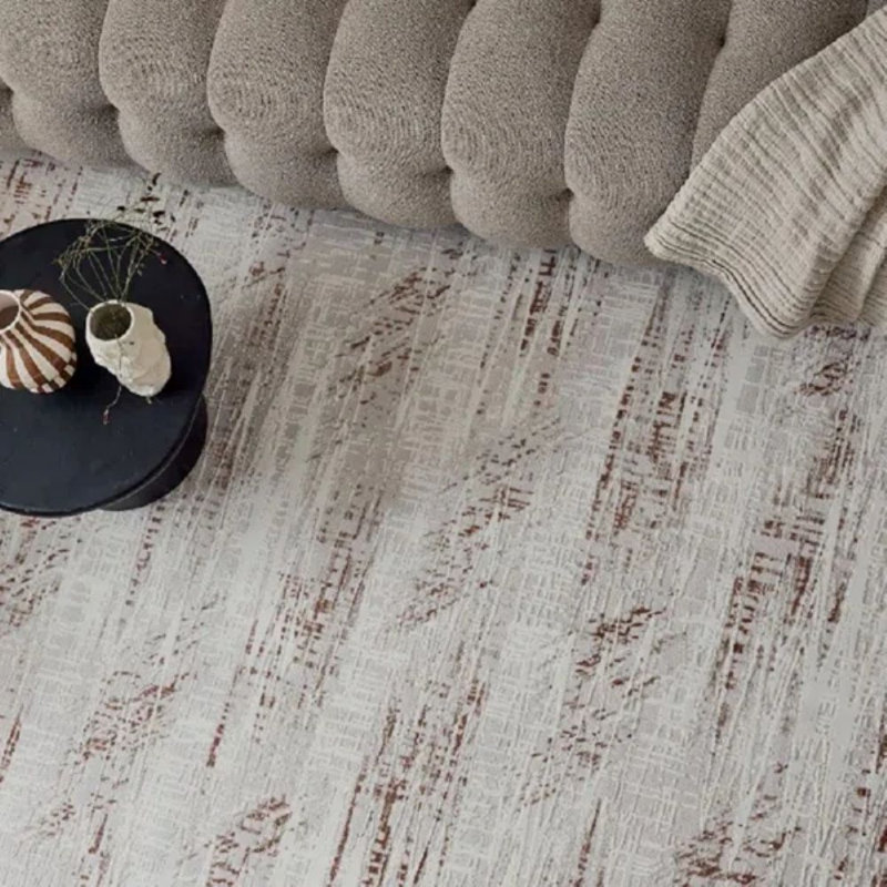 Carmel Modern Abstract Cream/Orange Area Rug, Rectangle 160 x 230cm
