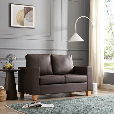 2 Seater Faux Leather Loveseat