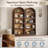 Set of 2 Freestanding Tall Storage Cabinets with 5-Tier Open Shelves, Walnut/Natural-1425829320