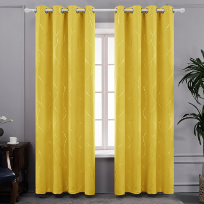 Seligman Wave Foil Printed Room Darkening Thermal Curtains