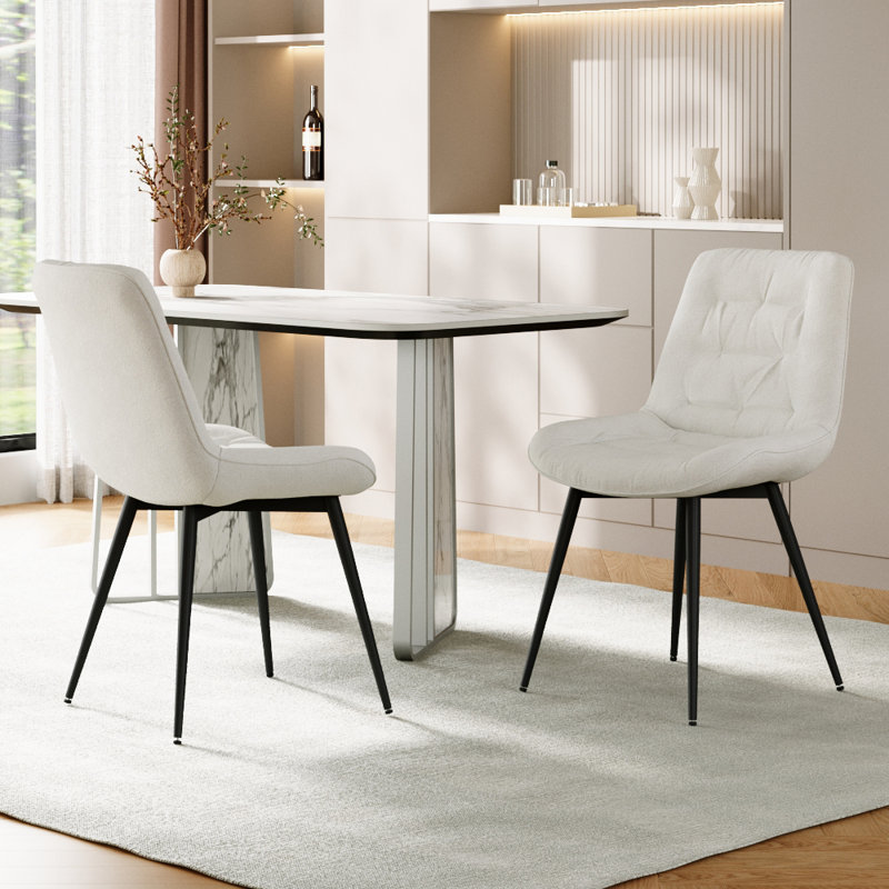 Small teddy velvet dining chair, White