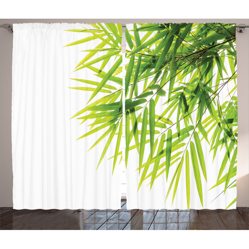 Bamboo Semi-Sheer Rod Pocket Curtain Panels (Set of 2)