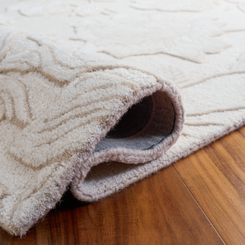 Glamour Hand Tufted Wool; Viscose; Cotton Floral Indoor Rug, Square 6'