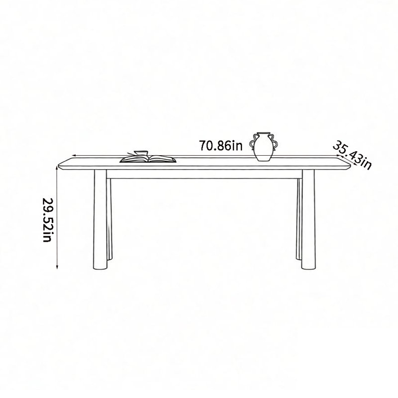 Table de salle à manger Modern, H 29,52 po x L 70,86 po x l 35,43 po