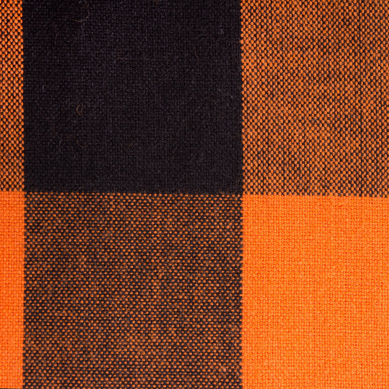 Wolsingham Gingham 100% Cotton Square Tablecloth, Orange, 120" L x 60" W