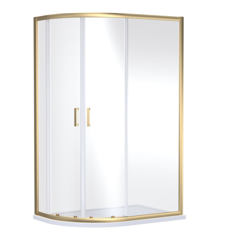 Rene 1900 x 1000 x 800mm Quandrant Shower Enclosure, Brushed Brass