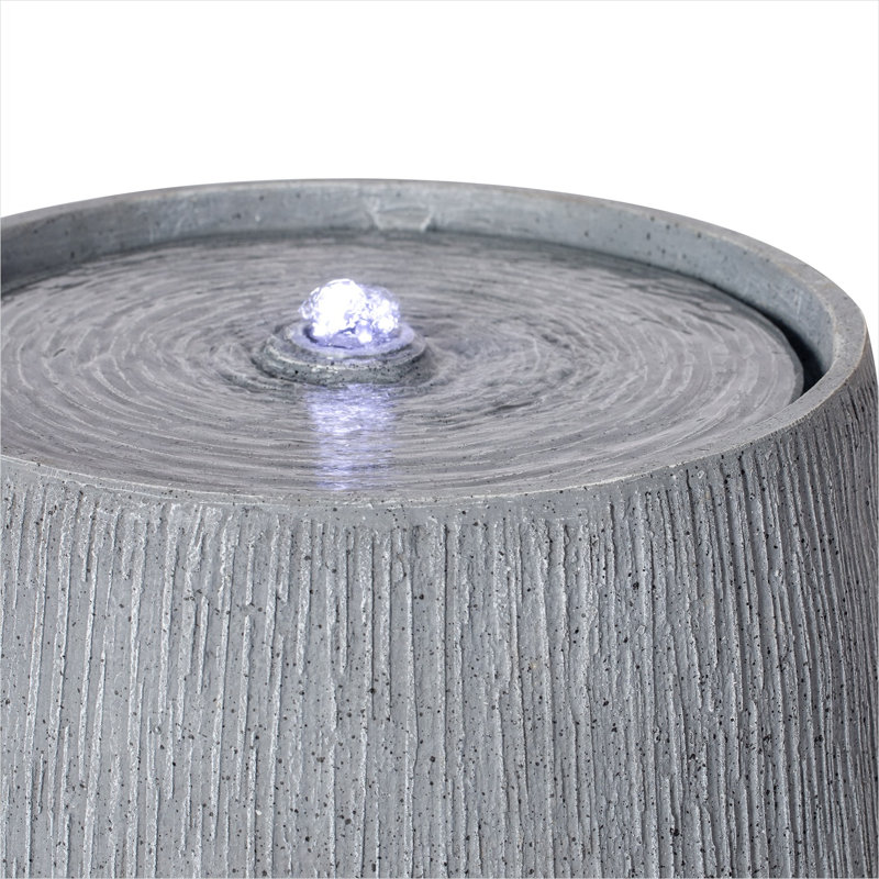 Gray Polyresin Outdoor Water Fountain