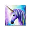 ba-883 - Encadré élégant licorne mauve par Denise Dundon, reproduction d'art sur toile-97262183-97262182