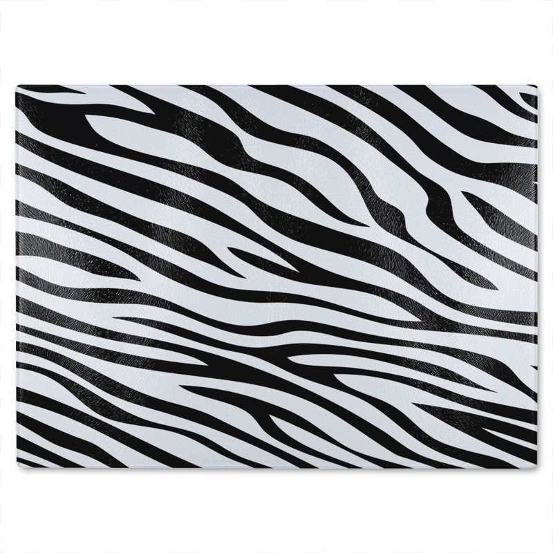 Print Of Zebra Stripes Glass Chopping Board, 40cm L x 28cm W