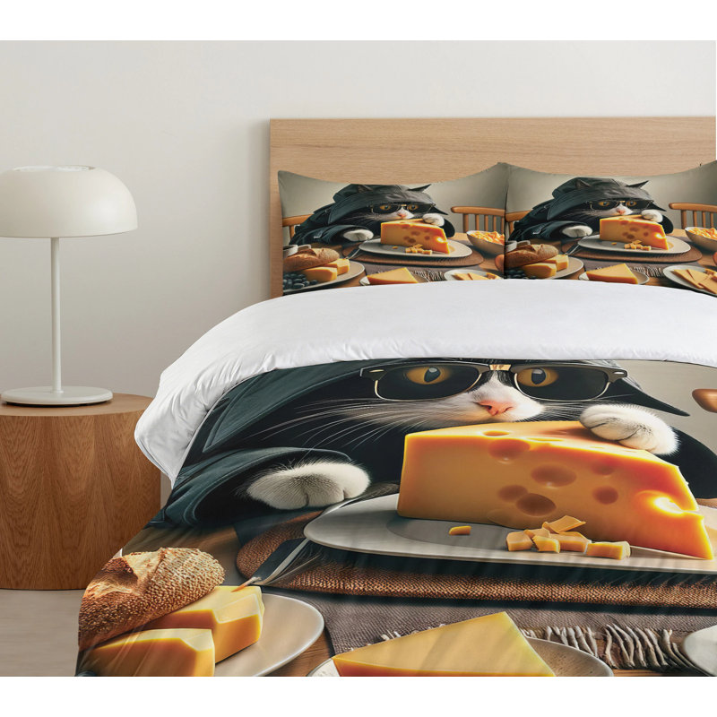 Cat Duvet Cover, King Duvet Cover + 2 Standard Shams