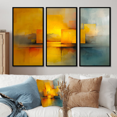 «Geometric Pulse Optic Art IV» - art mural minimalisme - ensemble de 3