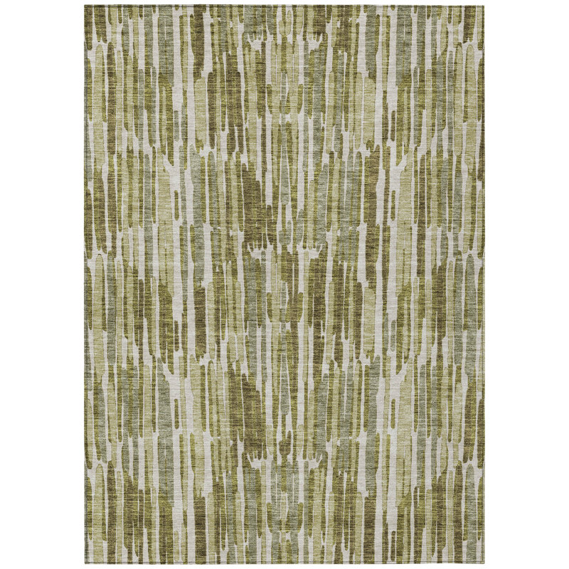 Neysa Washable Striped Indoor / Outdoor Rug, Rectangle 3' x 5'