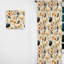 Neutre fleurs beige motif Boho II - rideau Boho - rideau obscurcissant abstrait - 1 panneaux-107563215