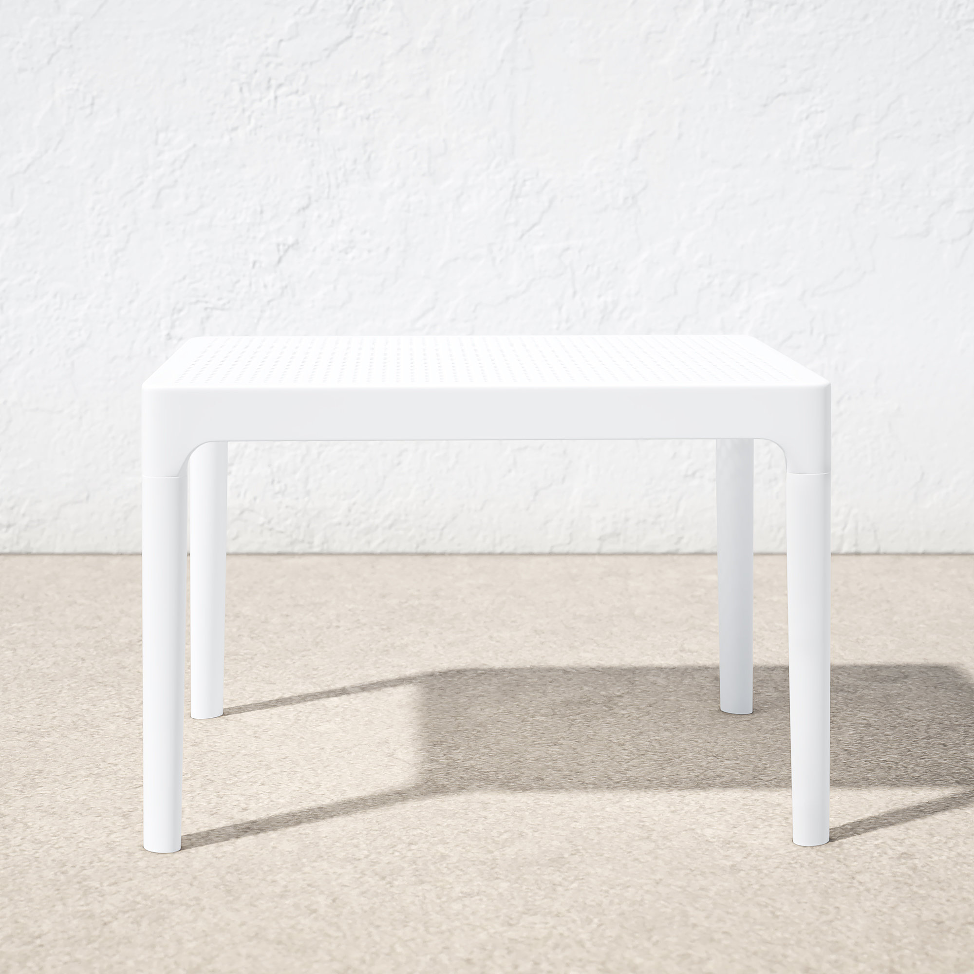 Farrah 23.6'' Plastic / Acrylic Outdoor Coffee Table, White, 23.6"W x 15.7"H x 19.6"L