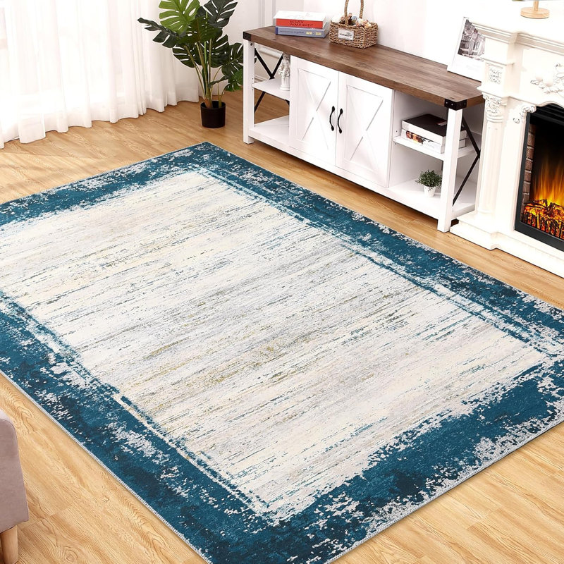 Tapis de couloir lavable 2 x 6 - antidérapant, à poils courts, motif abstrait avec envers en caoutchouc pour la cuisine, la buanderie, le vestibule, gris