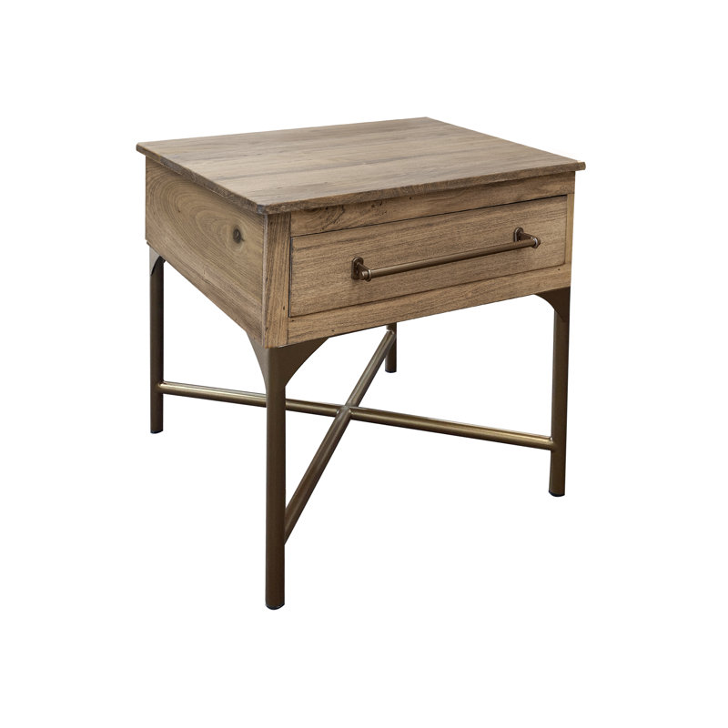Table de bout en métal Khaleda, H 26 po x l 14 po x P 17,25 po
