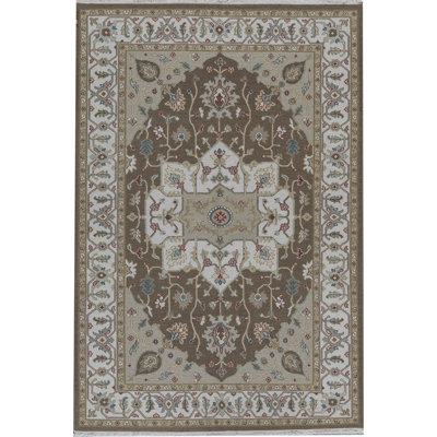Hand-Knotted High-Quality Brown and Beige Area Rug