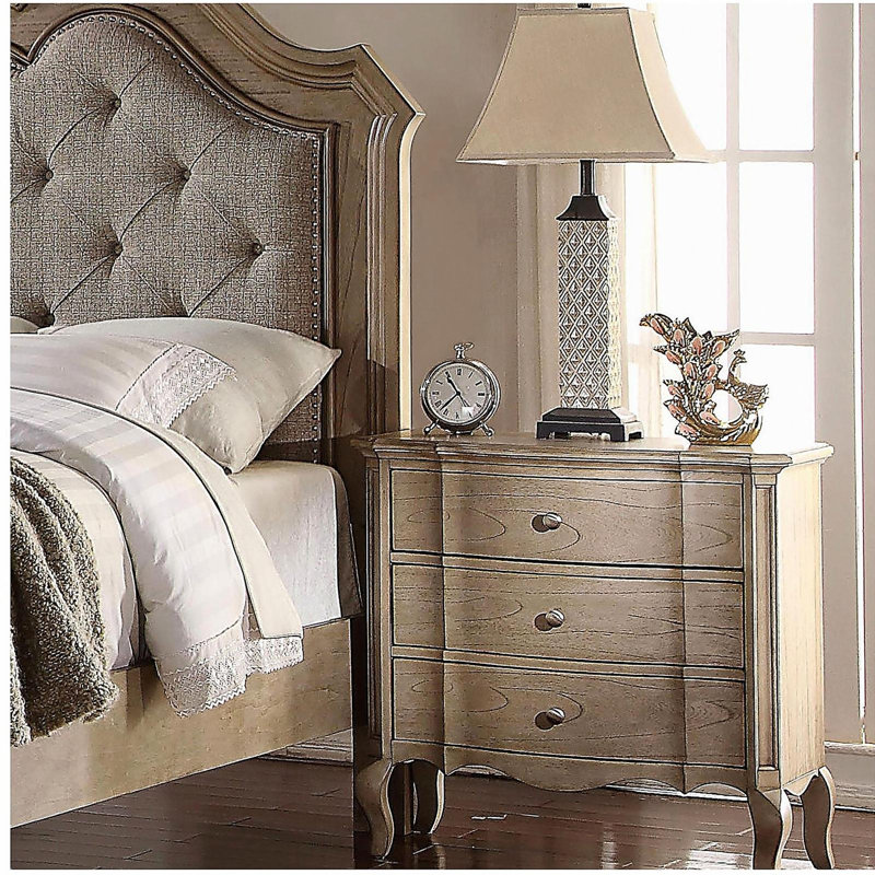 Table de chevet 3 tiroirs Antique Taupe