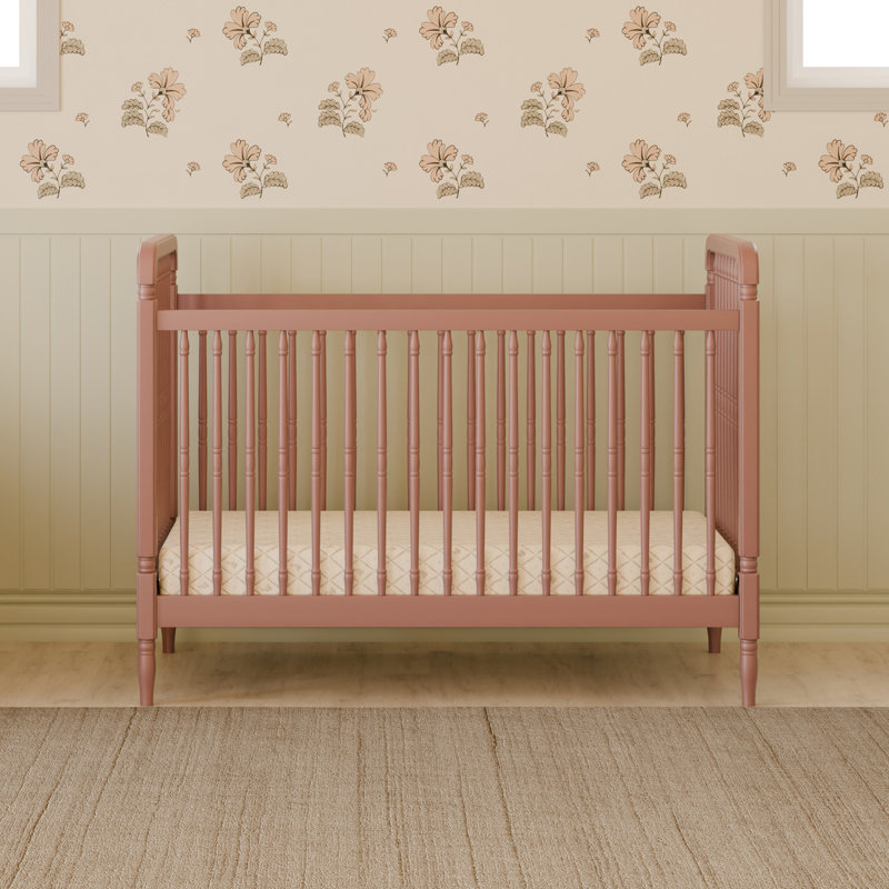 Liberty 3-in-1 Convertible Spindle Crib, Dusty Rose