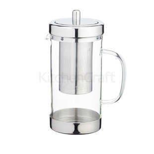 Le'Xpress Stainless Steel and Glass Infuser Teapot